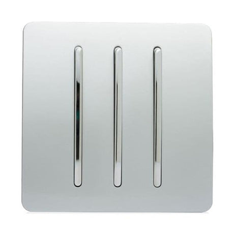 Trendi Triple Switch 3 Gang 2 Way - Silver | 9100-75