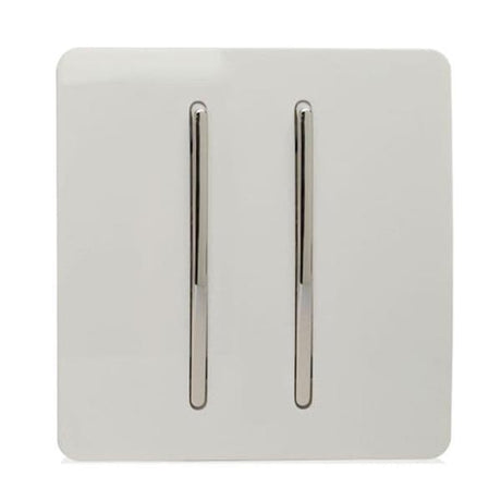 Trendi Double Switch 2 Gang 2 Way - White | 9100-02