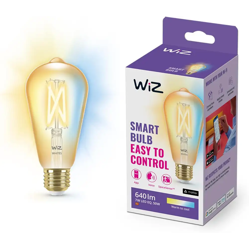 Wiz ST64 Amber White WiFi LED Smart Bulb - E27 | 4L1/8014