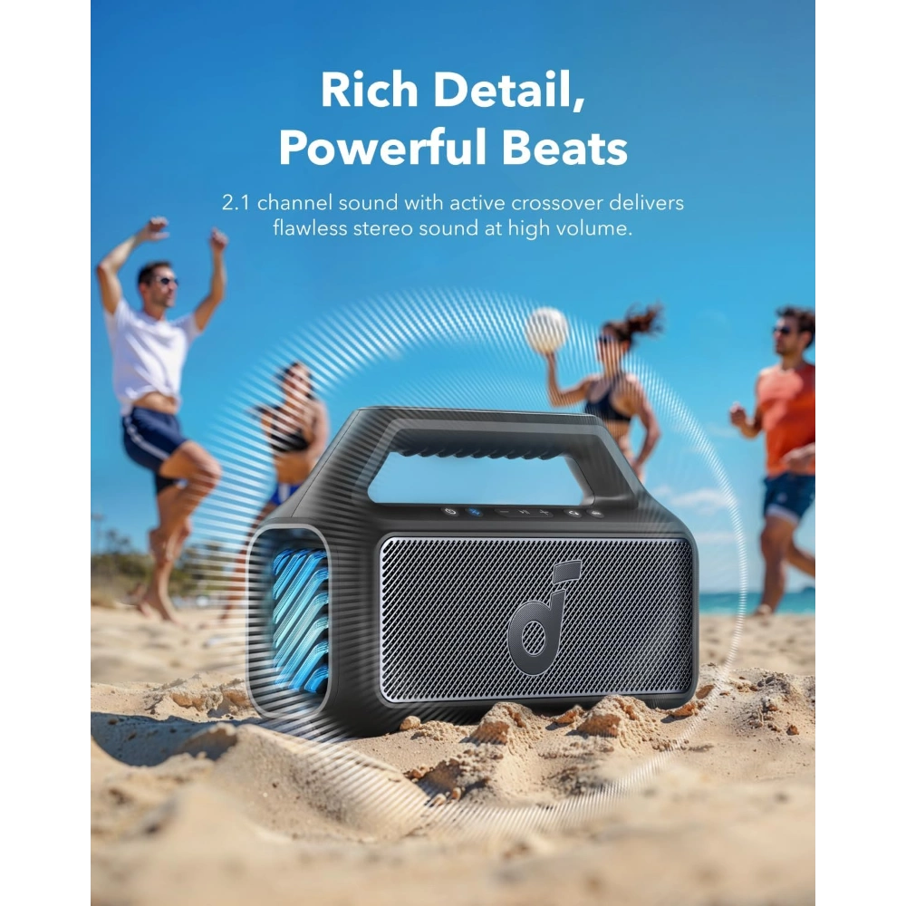Soundcore Boom 2 Portable Wireless Bluetooth Speaker for Bass - Black | A3148G11
