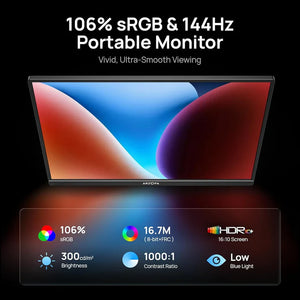 Arzopa Portable Gaming Monitor 16.1 Inch Screen Z1FC-BLK - Black | AZO1006