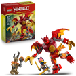 LEGO Ninjago Dragons Rising Kai's Dragon Mech Battle Pack 71851 featuring red and gold dragon mech with articulated wings, two minifigures including Kai with sword, and villain character with weapon, 85 pieces, age 6+