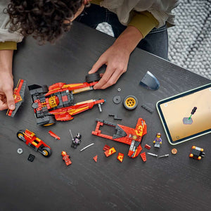 LEGO Ninjago X-1 Ninja Charger 15th Anniversary 71867 - a child building the set. 691 pieces. Ages 14+.