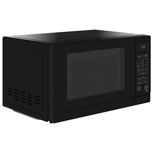 Black microwave oven on a white background