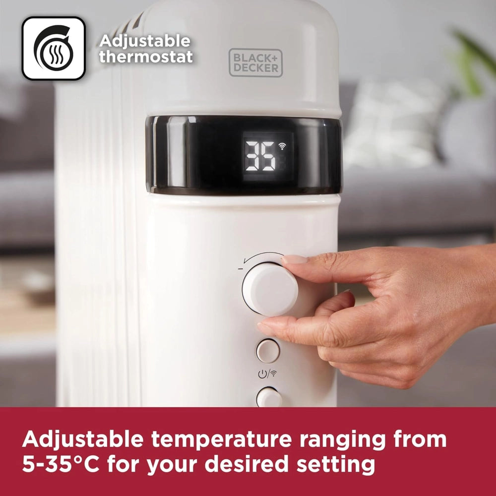 Black & Decker Smart Digital Oil Free Radiator 2.5kW - White | BXRA43017GB