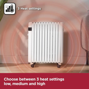 Black & Decker Smart Digital Oil Free Radiator 2.5kW - White | BXRA43017GB