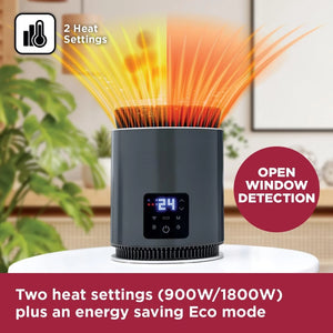 Black & Decker Smart Ceramic Heater 1.8kw - Black | BXSH37030GB