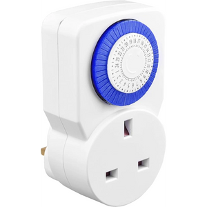 Masterplug 24 Hours Mechanical Timer Adaptor - White | TMS24-MP