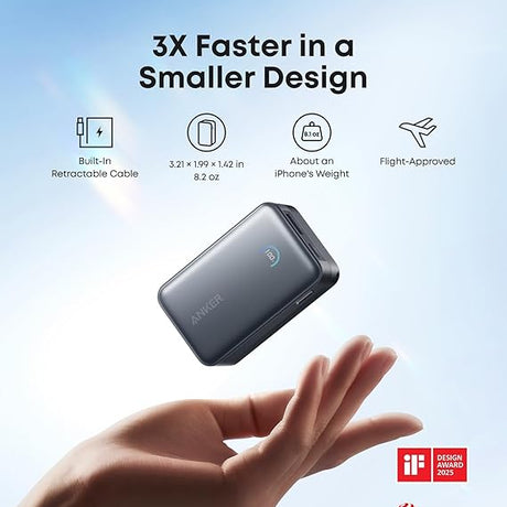 Anker Nano Power Bank 10,000mAh 45w with Built In USB C | A1638H11