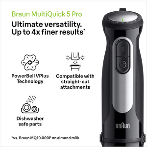 Braun MultiQuick 5 Pro Hand Blender - Black | MQ55236MBK