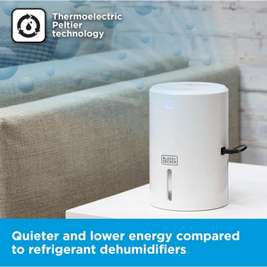 Black & Decker 900ml Portable Mini Dehumidifier - White | BXEH60001GB-B