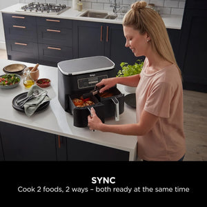 Ninja Dual Zone Air Fryer 7.6L 2400W - Grey | AF300UK