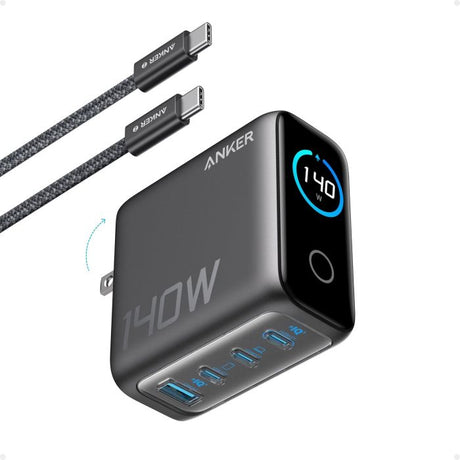 Anker Laptop Charger 140w 4 Port PD3.1 with USB C Cable - Black | A2697KZ1