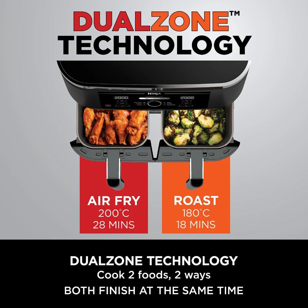 Ninja Dual Zone Air Fryer 7.6L 2400W - Grey | AF300UK