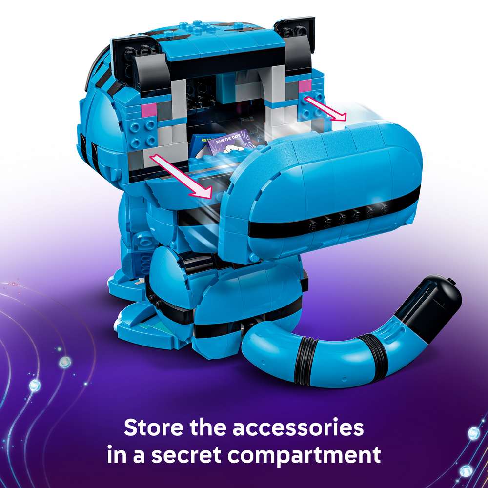 LEGO KPop Demon Hunters Derpy Tiger and Sussie Bird 72537 - captioned product view. 825 pieces. Ages 9+.