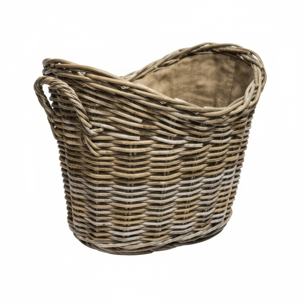 Sirocco Natural Wicker Oval Log Basket | 302504