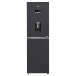 Beko CNAD5692DVA anthracite frost free combi fridge freezer with integrated water dispenser, 192cm tall, 50/50 split design with digital display and stainless steel water outlet