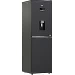 Beko anthracite grey frost free combi fridge freezer with water dispenser, 192cm tall, 50/50 split design, modern appliance with black finish