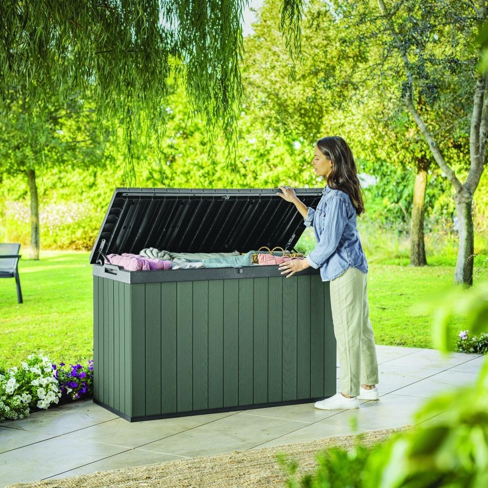Keter Darwin Garden Storage Box 662 Litre -  Green and Brown