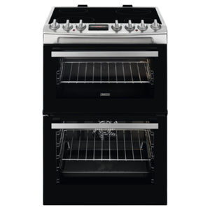 Zanussi Electric Cooker with Ceramic Hob 60cm - Black / Stainless Steel | ZCV69360XA