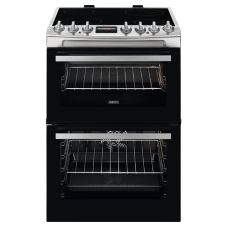 Zanussi Electric Cooker with Ceramic Hob 60cm - Black / Stainless Steel | ZCV69360XA