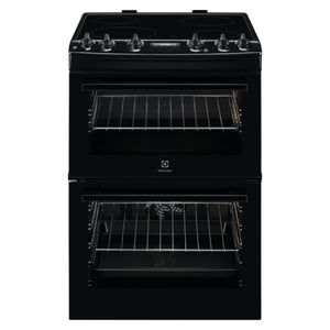 Electrolux 60cm Double Oven Electric Ceramic Cooker - Black | LKR655200K
