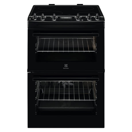 Electrolux 60cm Double Oven Electric Ceramic Cooker - Black | LKR655200K