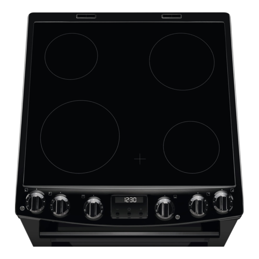 Electrolux 60cm Double Oven Electric Ceramic Cooker - Black | LKR655200K