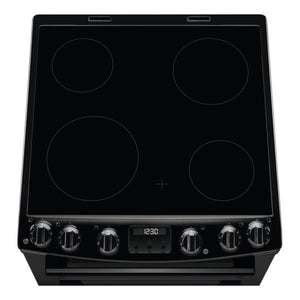 Electrolux 60cm Double Oven Electric Ceramic Cooker - Black | LKR655200K