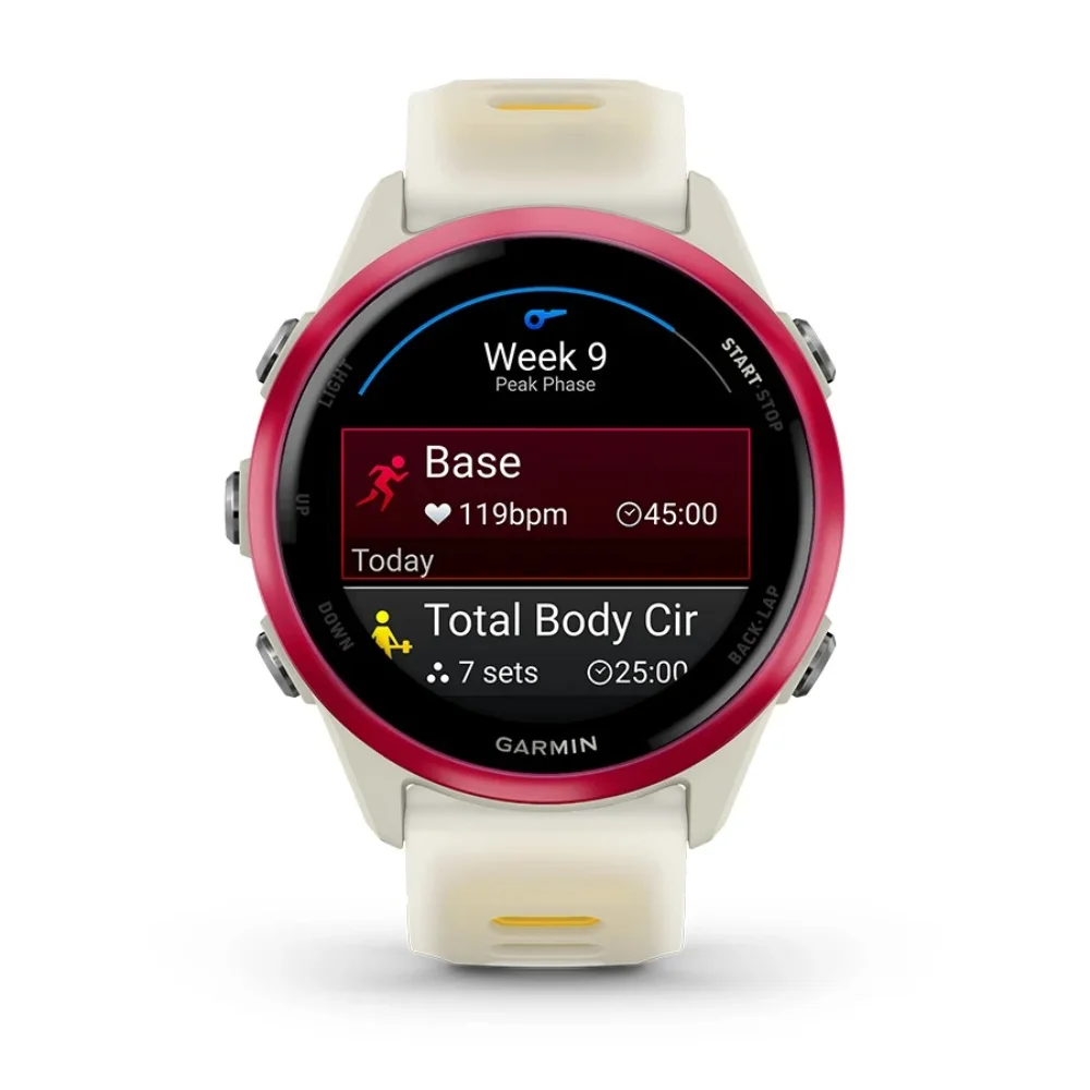 Garmin Forerunner 570 42mm GPS Smartwatch - Bone / Raspberry / Mango | 49-GAR-010-02970-02