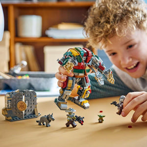LEGO Star Wars™ Hutt Palace Sentry Droid Showdown 75451 - a child playing with the finished build. 415 pieces. Ages 9+.