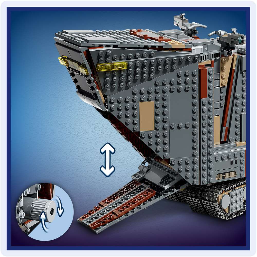 LEGO Star Wars™ Offworld Sandcrawler™ and Mudhorn 75453 - close-up detail of the finished build. 1683 pieces. Ages 14+.