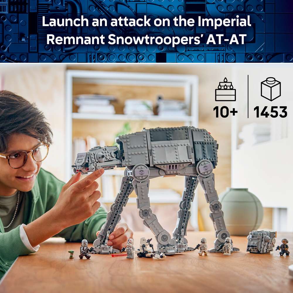 LEGO Star Wars™ Imperial Remnant AT-AT™ with INT-4 75454 - captioned product view. 1453 pieces. Ages 10+.