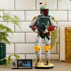 LEGO Star Wars™ Boba Fett™ 75455 - the finished build shown in a home setting. 1544 pieces. Ages 18+.