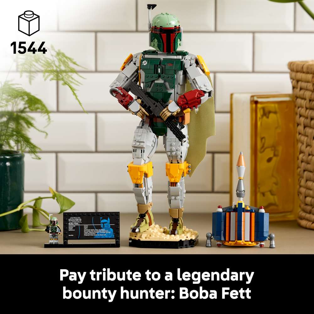 LEGO Star Wars™ Boba Fett™ 75455 - captioned product view. 1544 pieces. Ages 18+.
