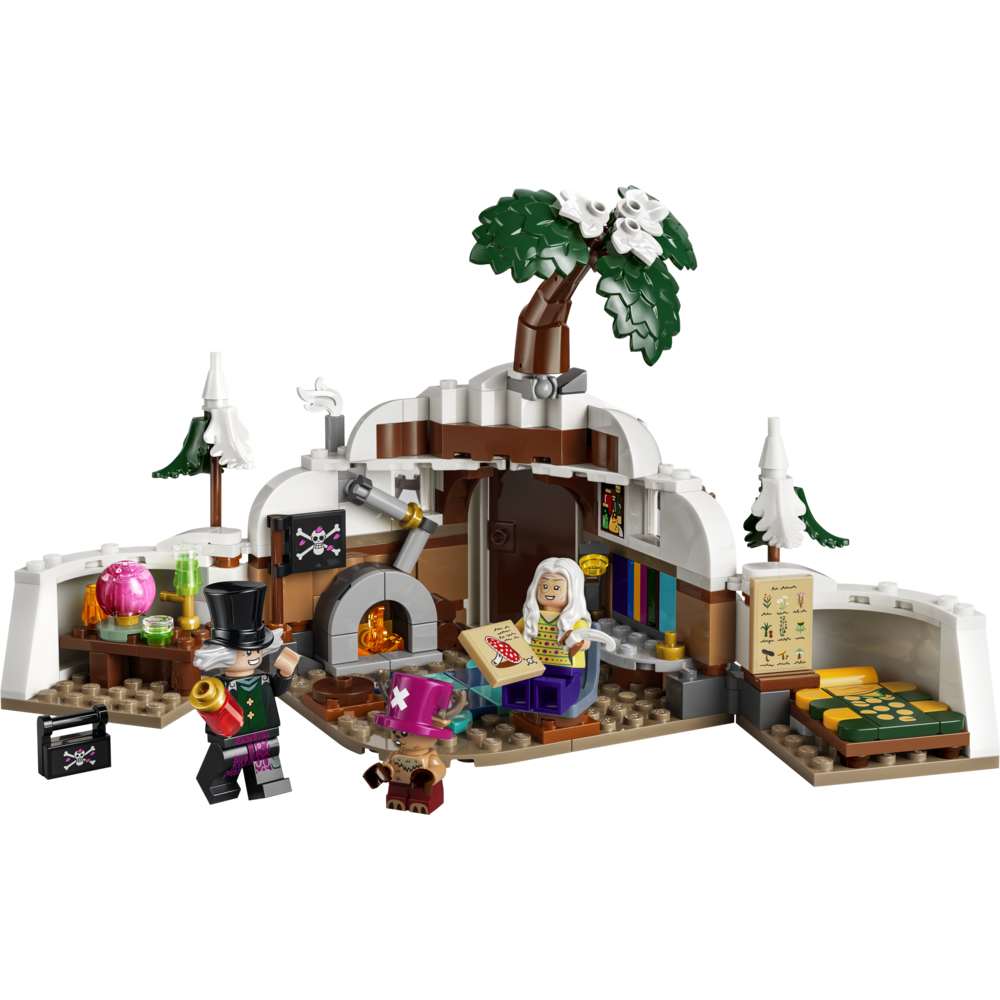 LEGO ONE PIECE Dr. Hiriluk's Hideout 75641 - the fully built model on a plain background. 271 pieces. Ages 9+.