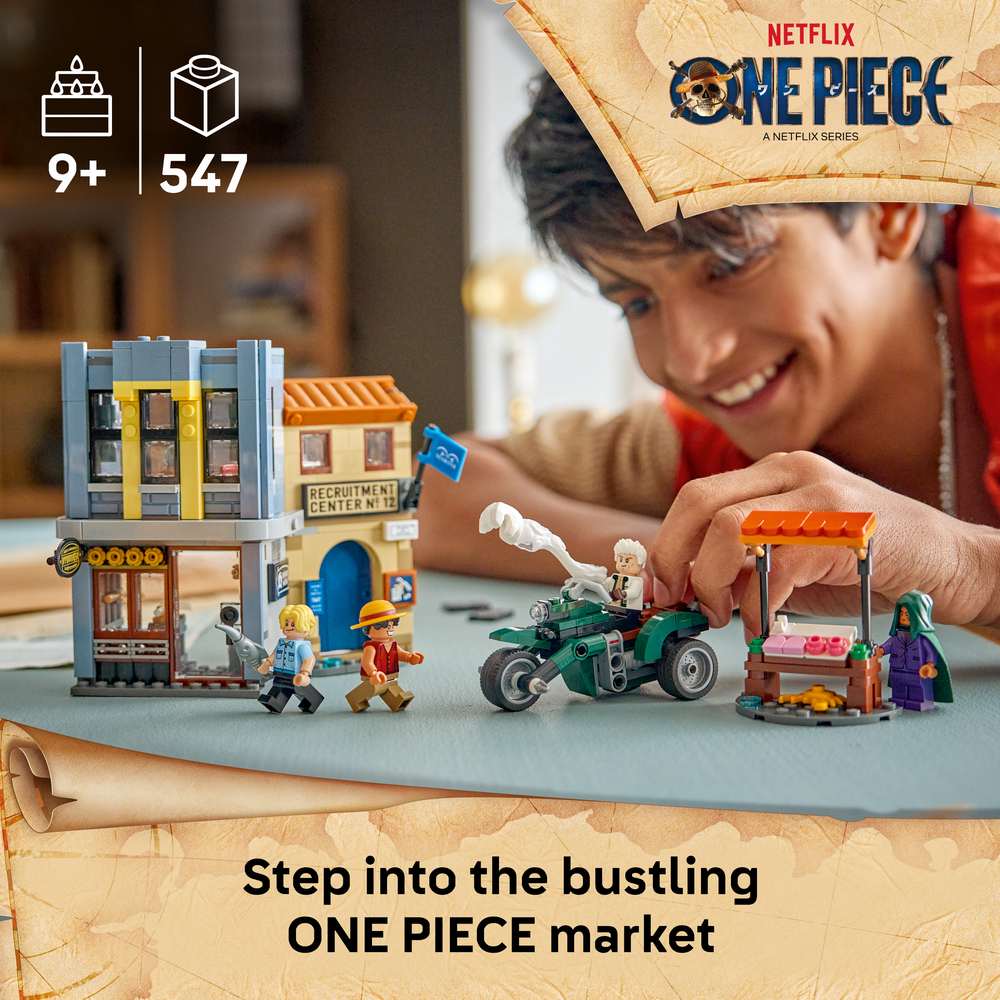 LEGO ONE PIECE Showdown with Captain Smoker 75642 - captioned product view. 547 pieces. Ages 9+.