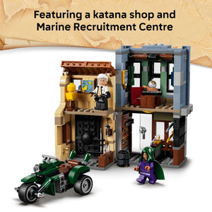 LEGO ONE PIECE Showdown with Captain Smoker 75642 - captioned product view. 547 pieces. Ages 9+.