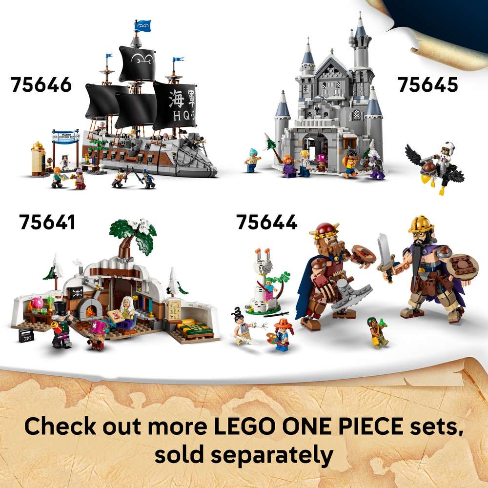 LEGO ONE PIECE Tony Tony Chopper 75643 - shown alongside related LEGO sets sold separately. 577 pieces. Ages 9+.