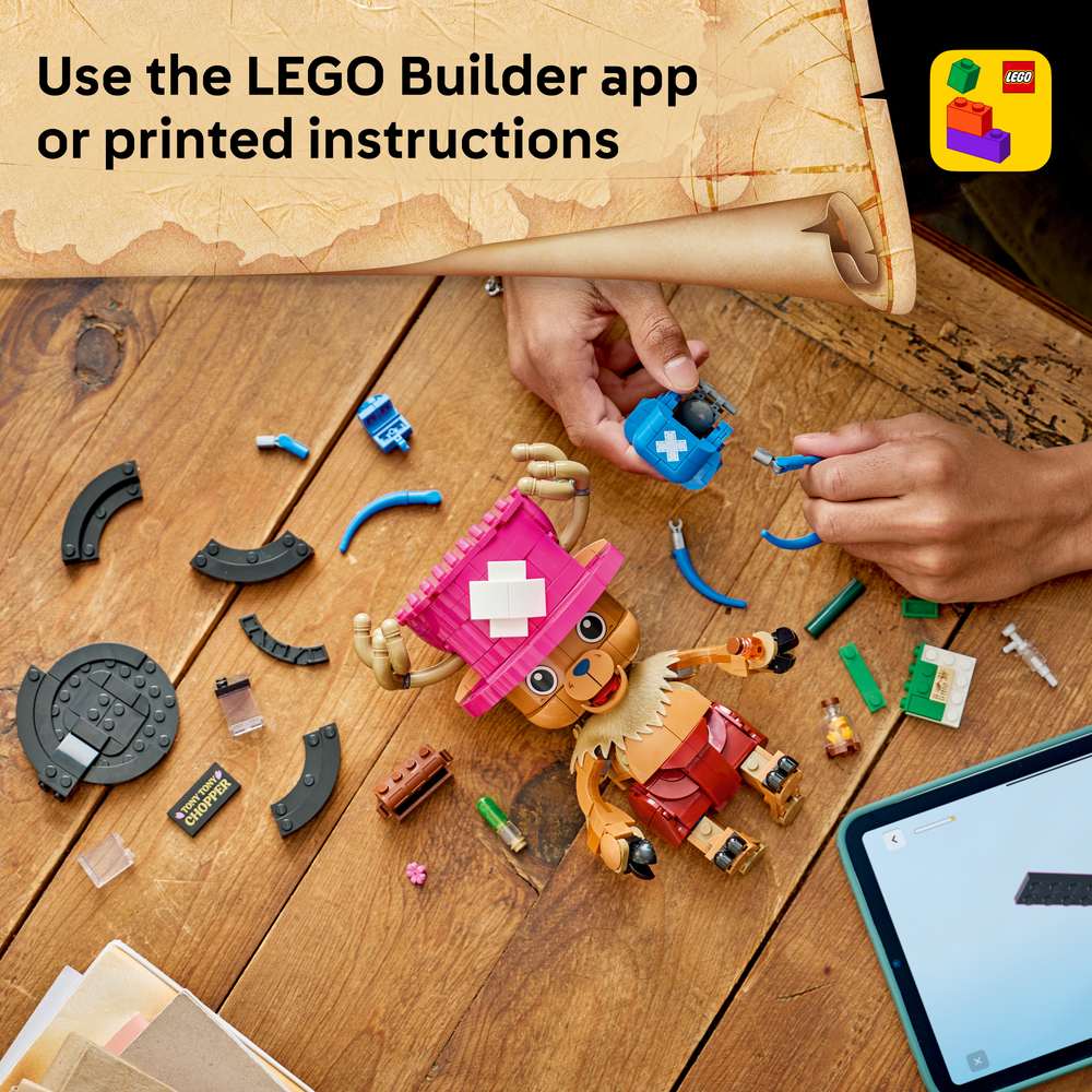 LEGO ONE PIECE Tony Tony Chopper 75643 - captioned product view. 577 pieces. Ages 9+.