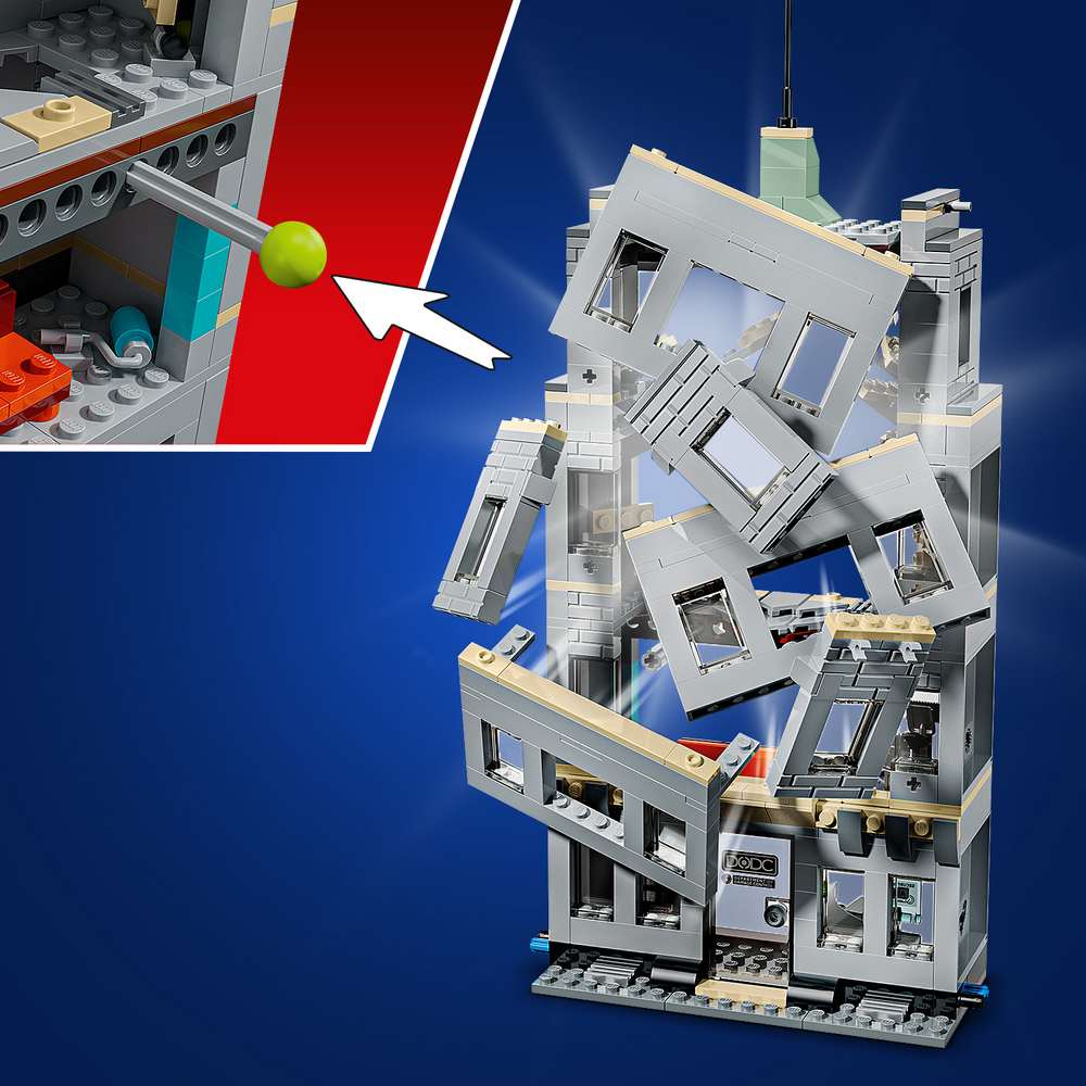 LEGO Super Heroes Spider-Man vs. Hulk Epic Clash 76350 - close-up detail of the finished build. 534 pieces. Ages 8+.