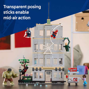 LEGO Super Heroes Spider-Man vs. Hulk Epic Clash 76350 - captioned product view. 534 pieces. Ages 8+.