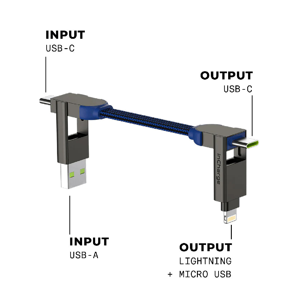 Rolling Square InCharge X Charging Cable 6 in 1 - Blue | X02WR
