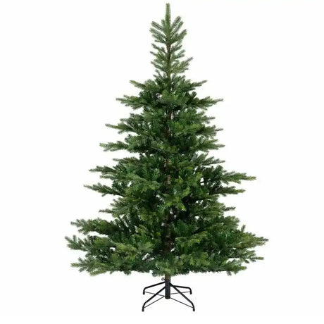 Everlands 10ft 3M Grandis Fir artificial Christmas tree with full green foliage and black metal stand against white background