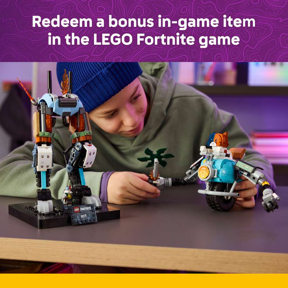 LEGO Fortnite KIT 77081 - captioned product view. 1230 pieces. Ages 12+.
