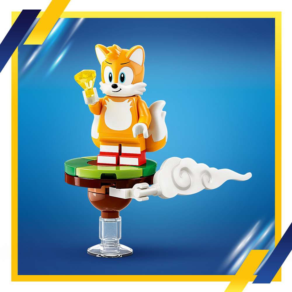LEGO Sonic Tails' Tornado-1 77119 - close-up detail of the finished build. 310 pieces. Ages 8+.