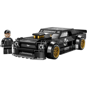 LEGO Speed Champions Ken Block's '65 Ford Mustang Hoonicorn V1 77262 - the fully built model on a plain background. 345 pieces. Ages 9+.