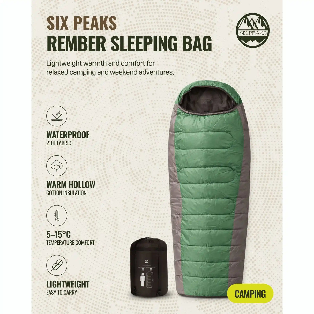 Six Peaks Ember Sleeping Bag for Camping | SIOA000401