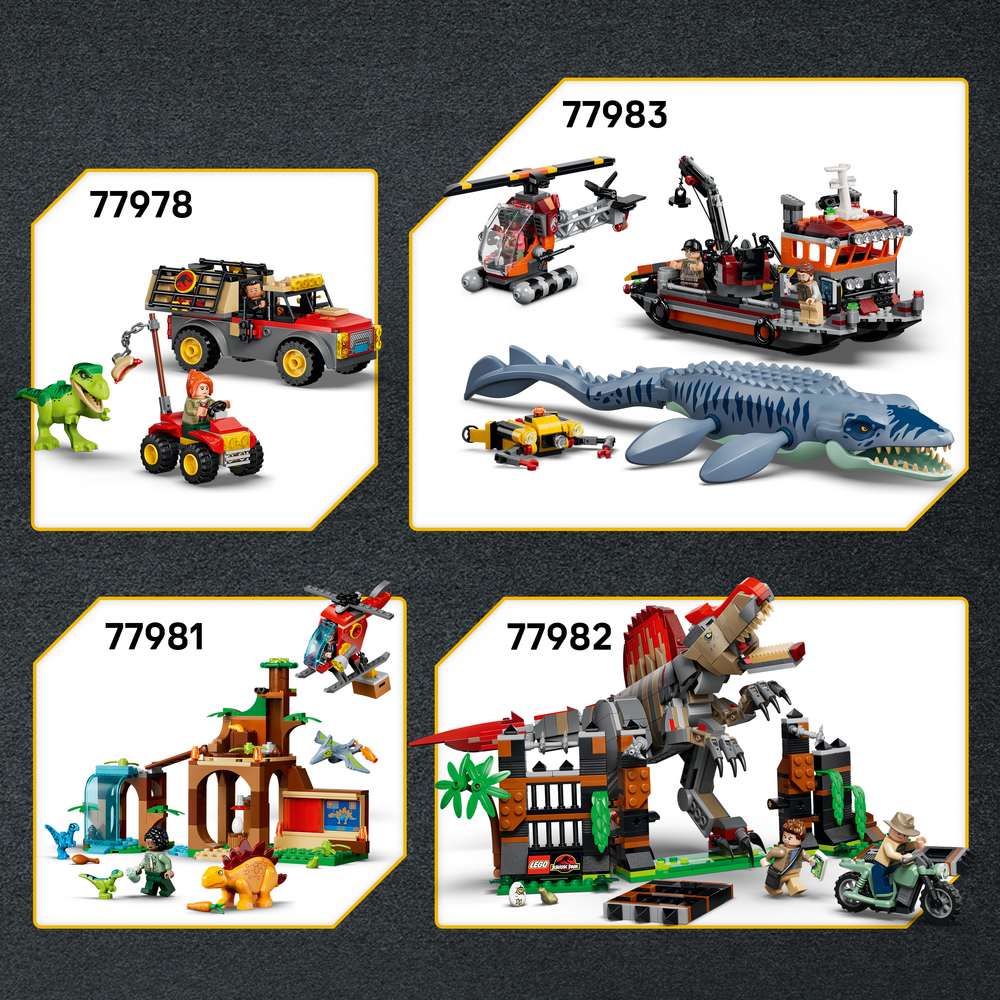 LEGO Jurassic World Baby Dinosaur: Pteranodon 77977 - shown alongside related LEGO sets sold separately. 373 pieces. Ages 7+.