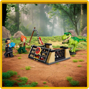 LEGO Jurassic World Young T. rex Transport Truck 77978 - close-up detail of the finished build. 115 pieces. Ages 4+.